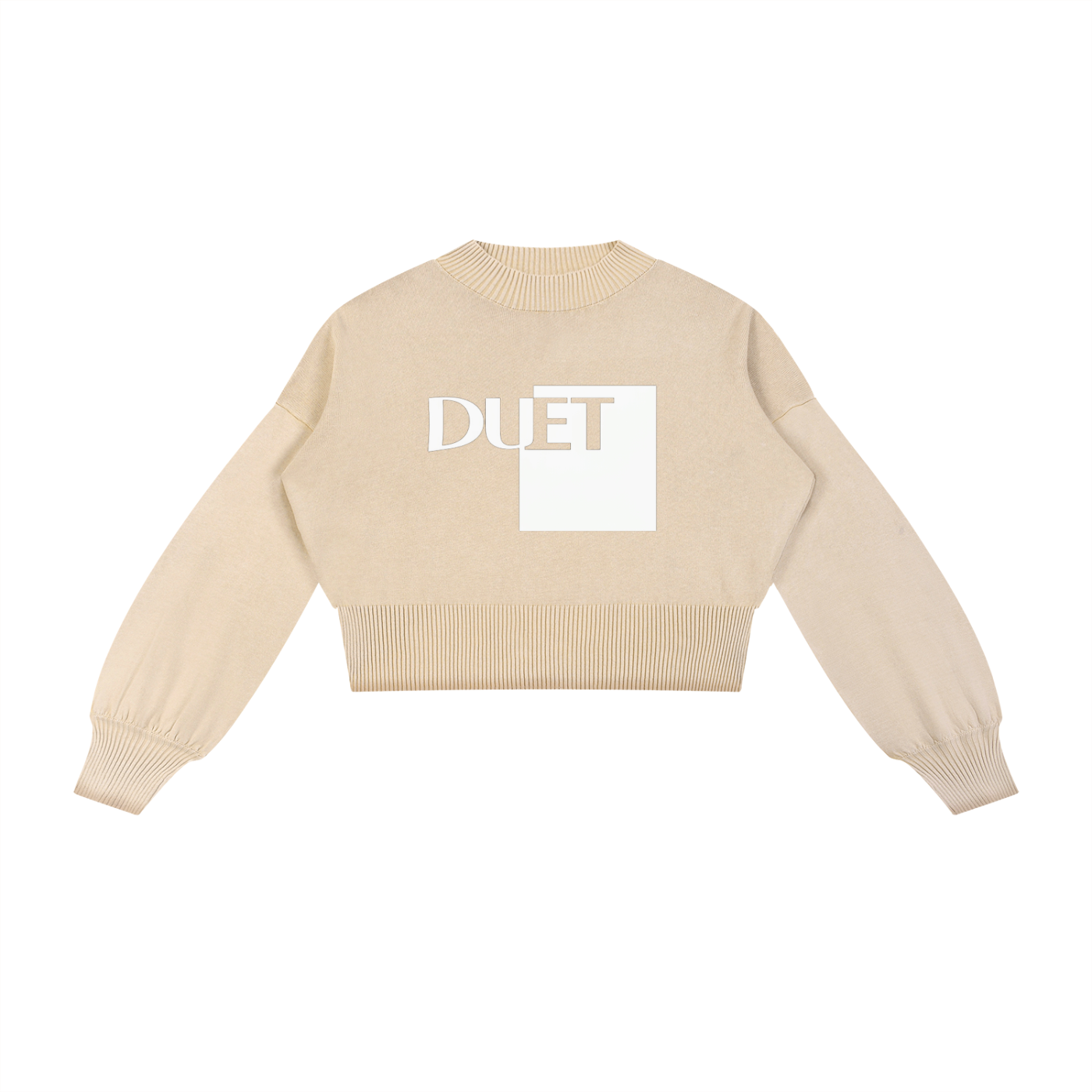 Mineral Wash Balloon Sleeve Cropped Sweater