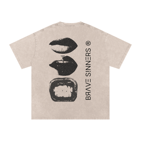 Snow Washed Oversized Cotton T-Shirt