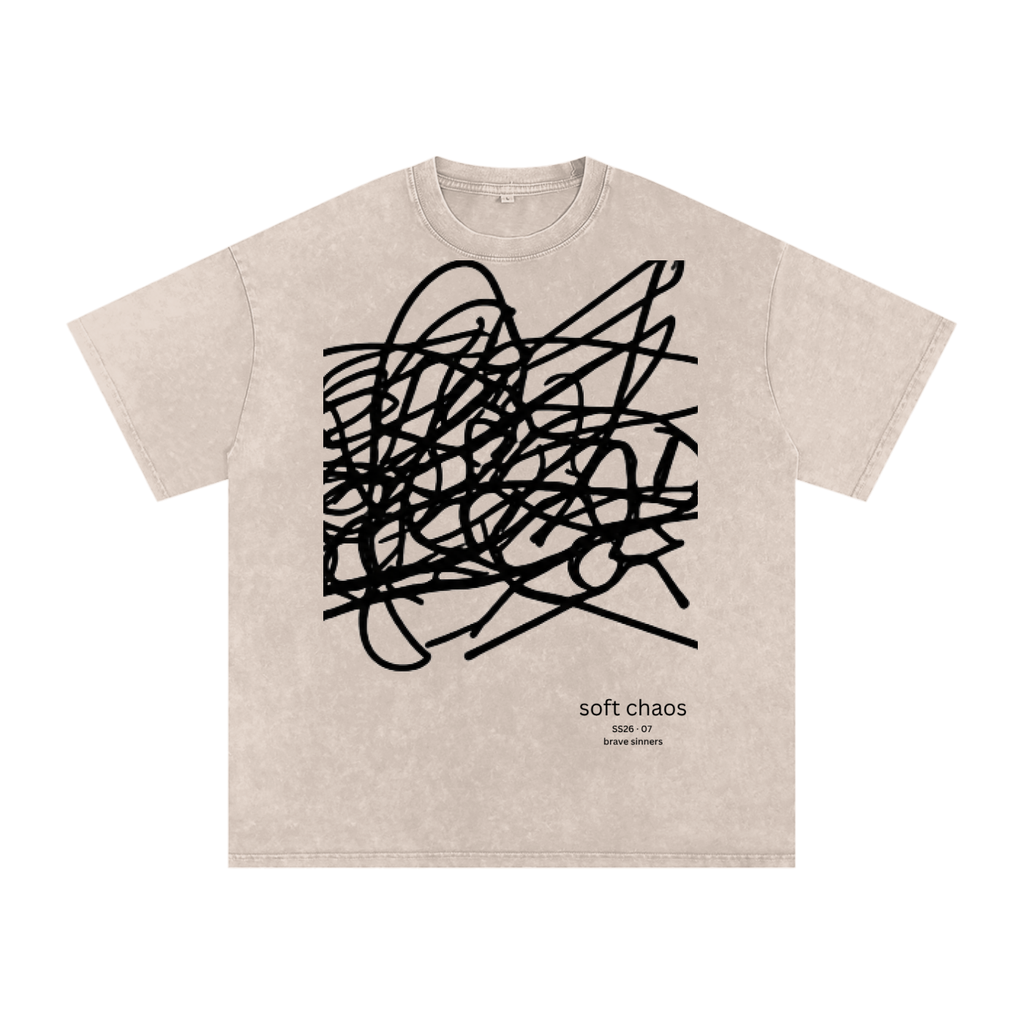 Snow Washed Oversized Cotton T-Shirt