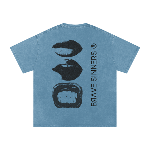 Snow Washed Oversized Cotton T-Shirt