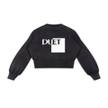 Mineral Wash Balloon Sleeve Cropped Sweater