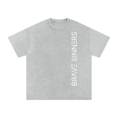 Snow Washed Oversized Cotton T-Shirt