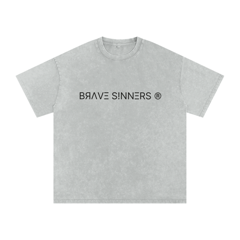 Snow Washed Oversized Cotton T-Shirt