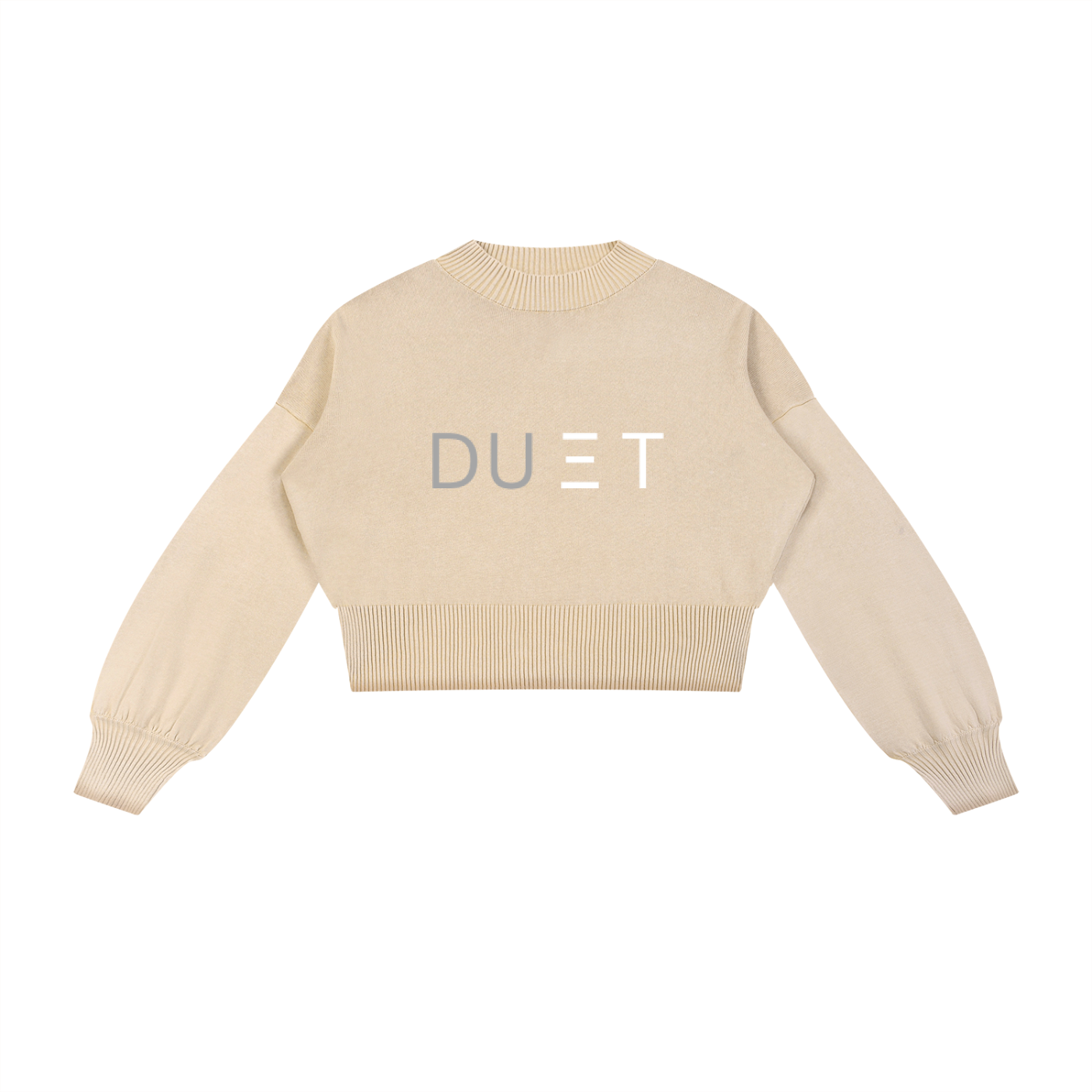 Mineral Wash Balloon Sleeve Cropped Sweater