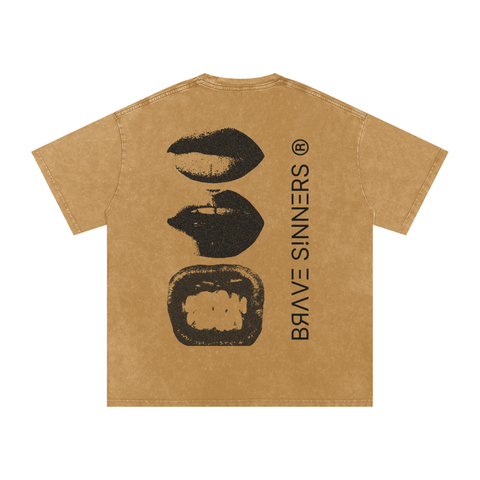 Snow Washed Oversized Cotton T-Shirt