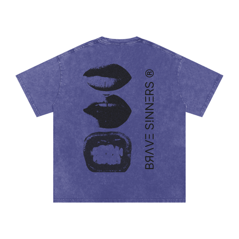 Snow Washed Oversized Cotton T-Shirt