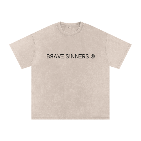 Snow Washed Oversized Cotton T-Shirt