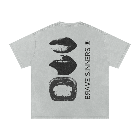 Snow Washed Oversized Cotton T-Shirt