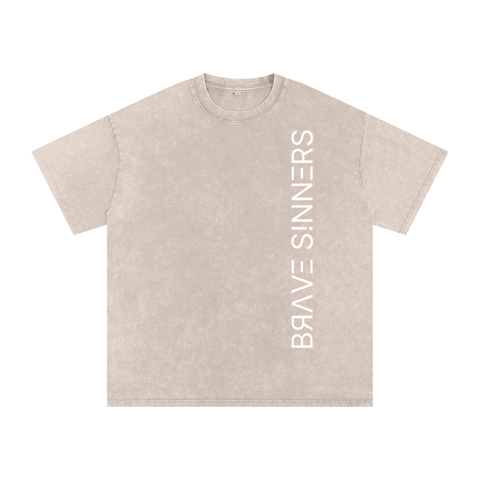Snow Washed Oversized Cotton T-Shirt