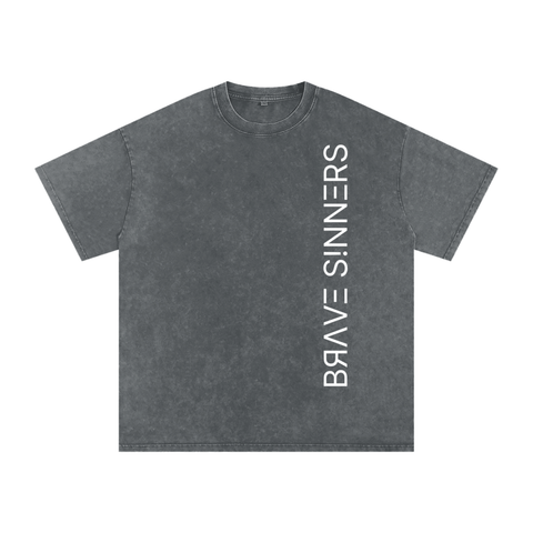 Snow Washed Oversized Cotton T-Shirt